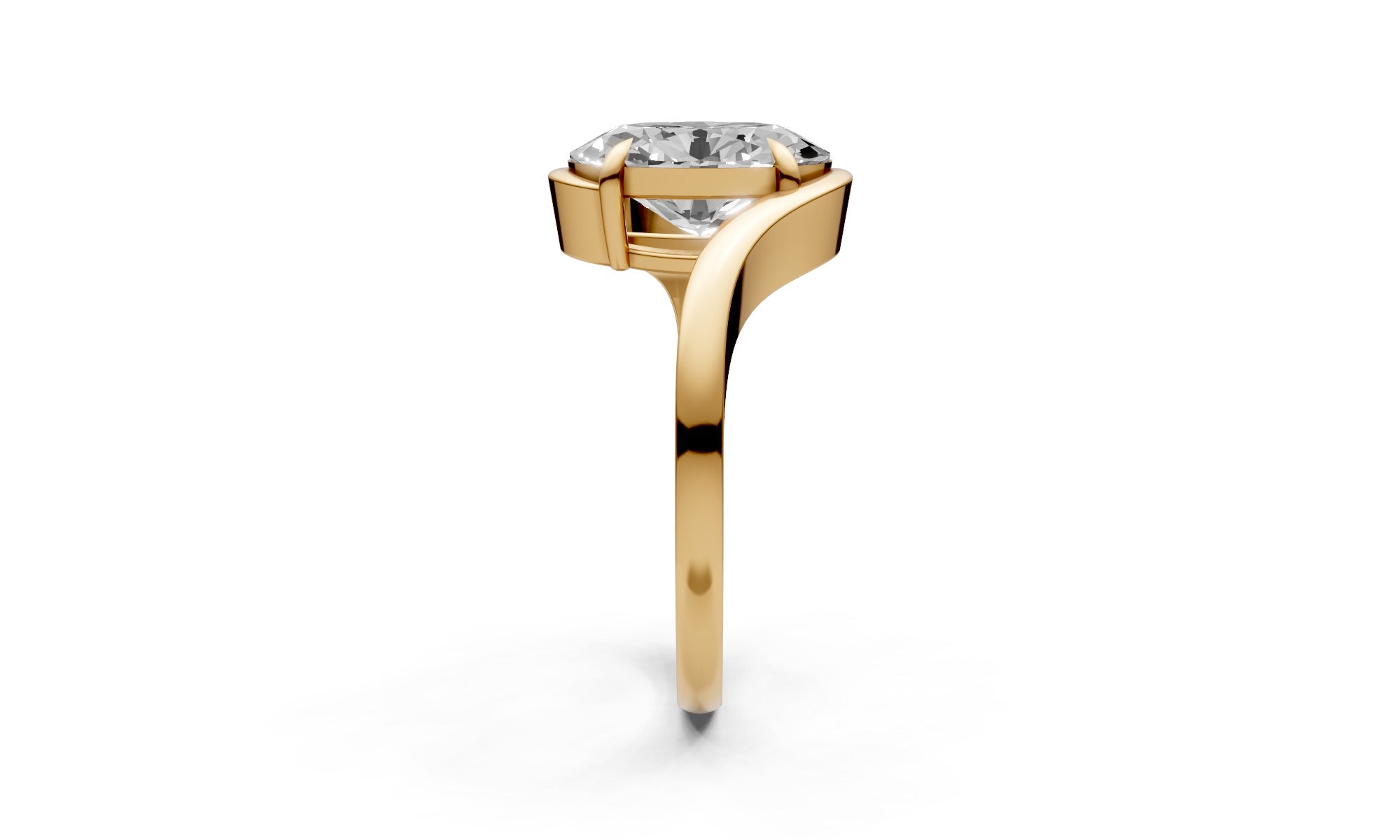 2.01ct Oval Lab Grown Diamond Bypass Ring – 18k Yellow Gold, IGI Certified