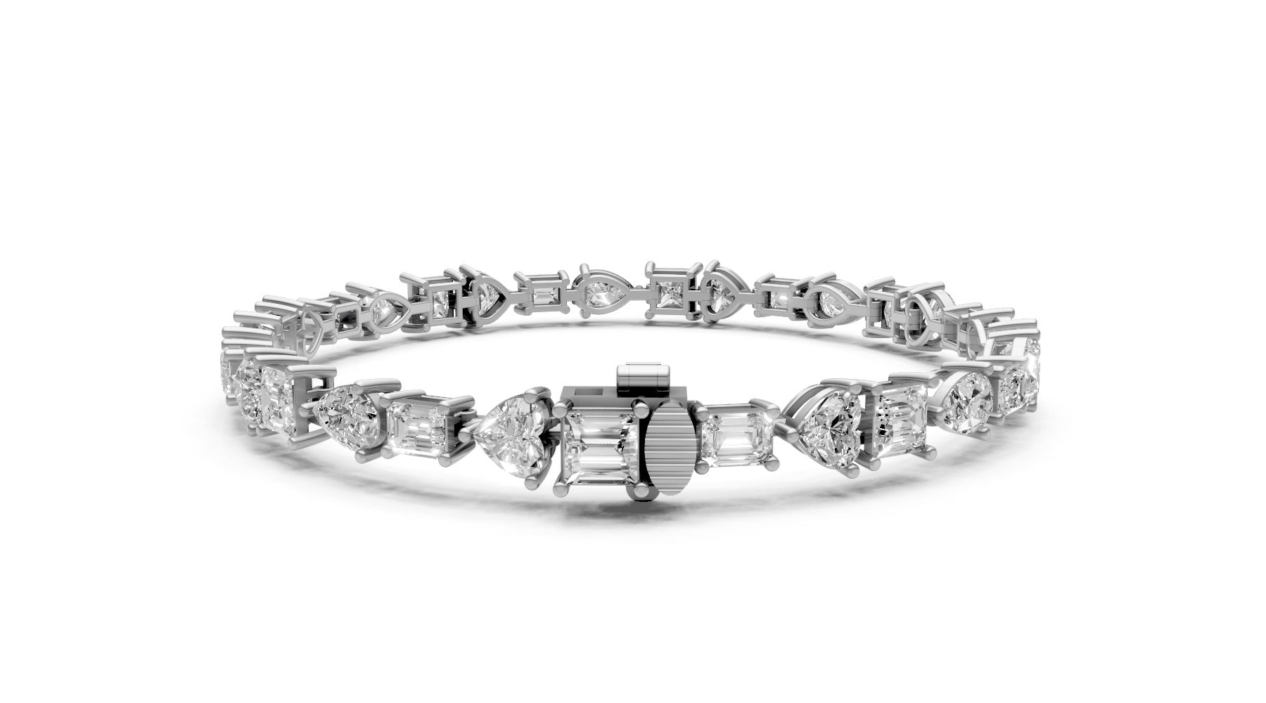 10.13ct Multi-Cut Lab Grown Diamond Tennis Bracelet – 18k White Gold