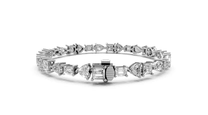 10.13ct Multi-Cut Lab Grown Diamond Tennis Bracelet – 18k White Gold