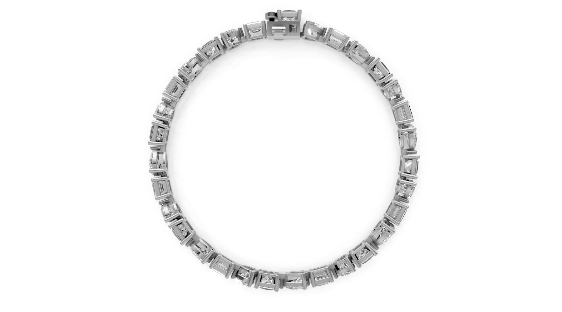10.13ct Multi-Cut Lab Grown Diamond Tennis Bracelet – 18k White Gold