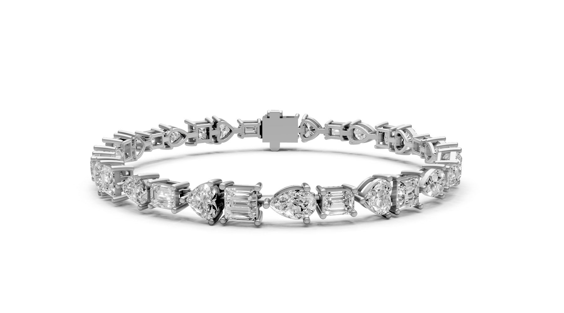 10.13ct Multi-Cut Lab Grown Diamond Tennis Bracelet – 18k White Gold