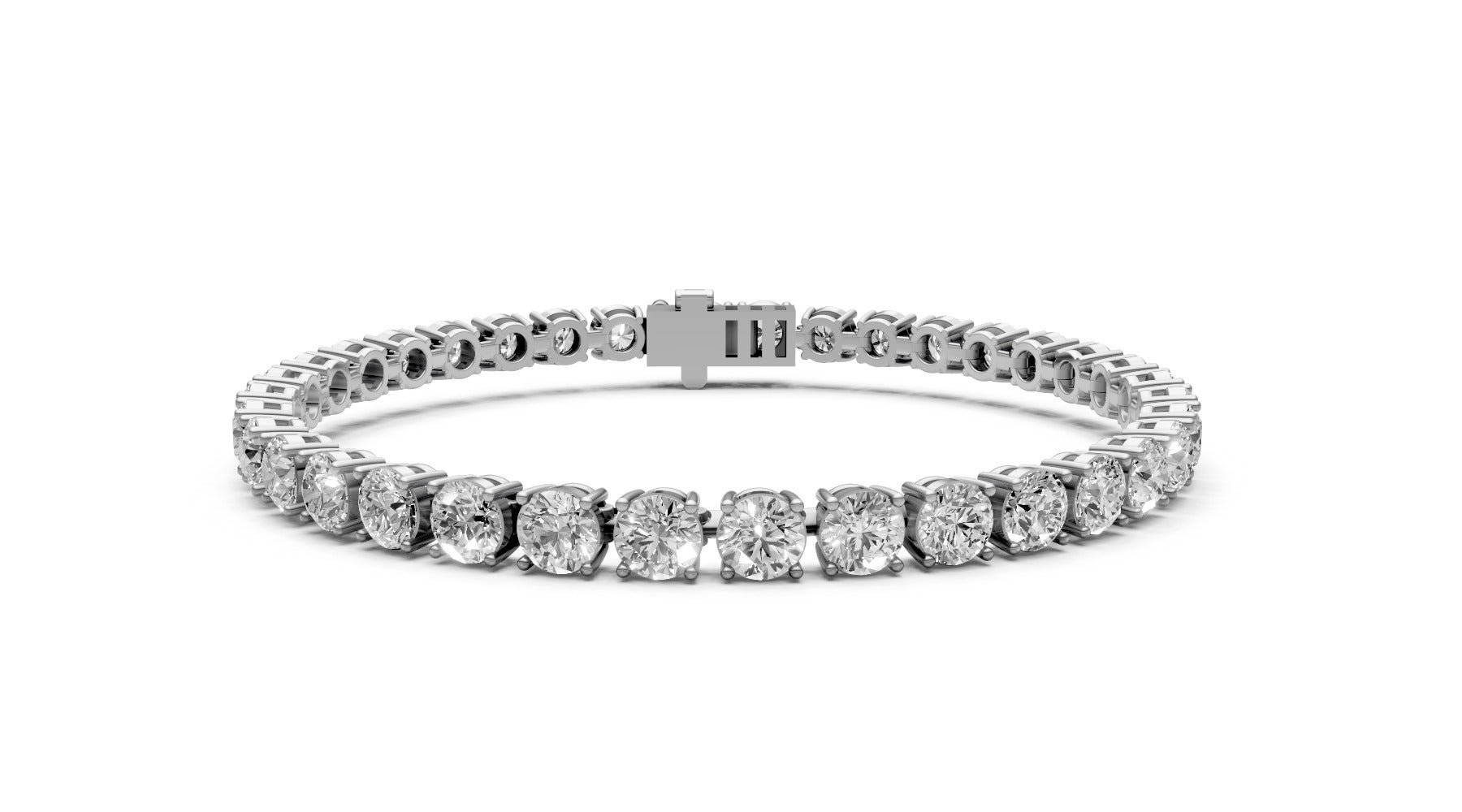 11.01ct Round Lab Grown Diamond Tennis Bracelet – 18k White Gold