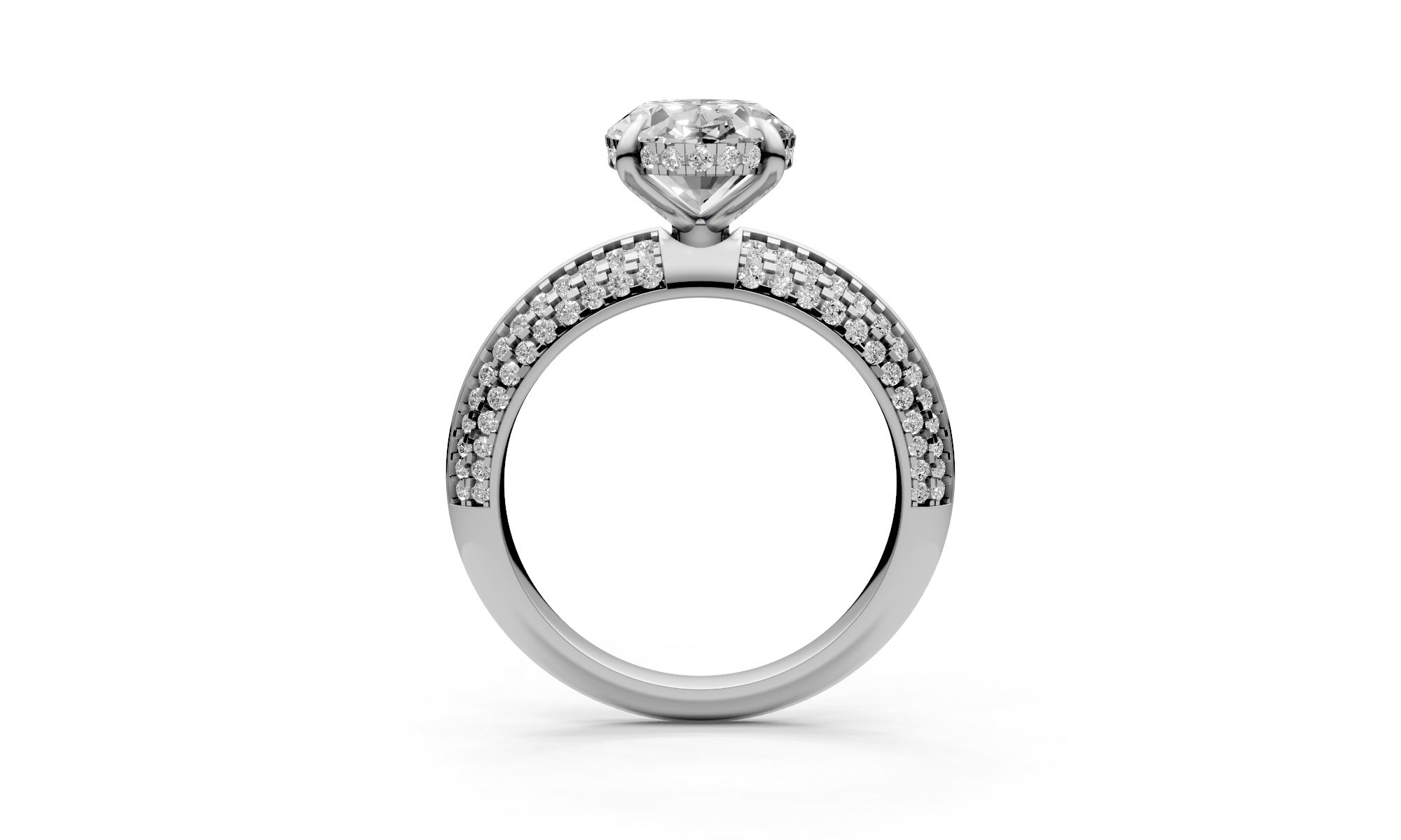 2.59ct Oval Lab Grown Diamond Convertible Ring – North-South & East-West Setting, 18k White Gold, IGI Certified