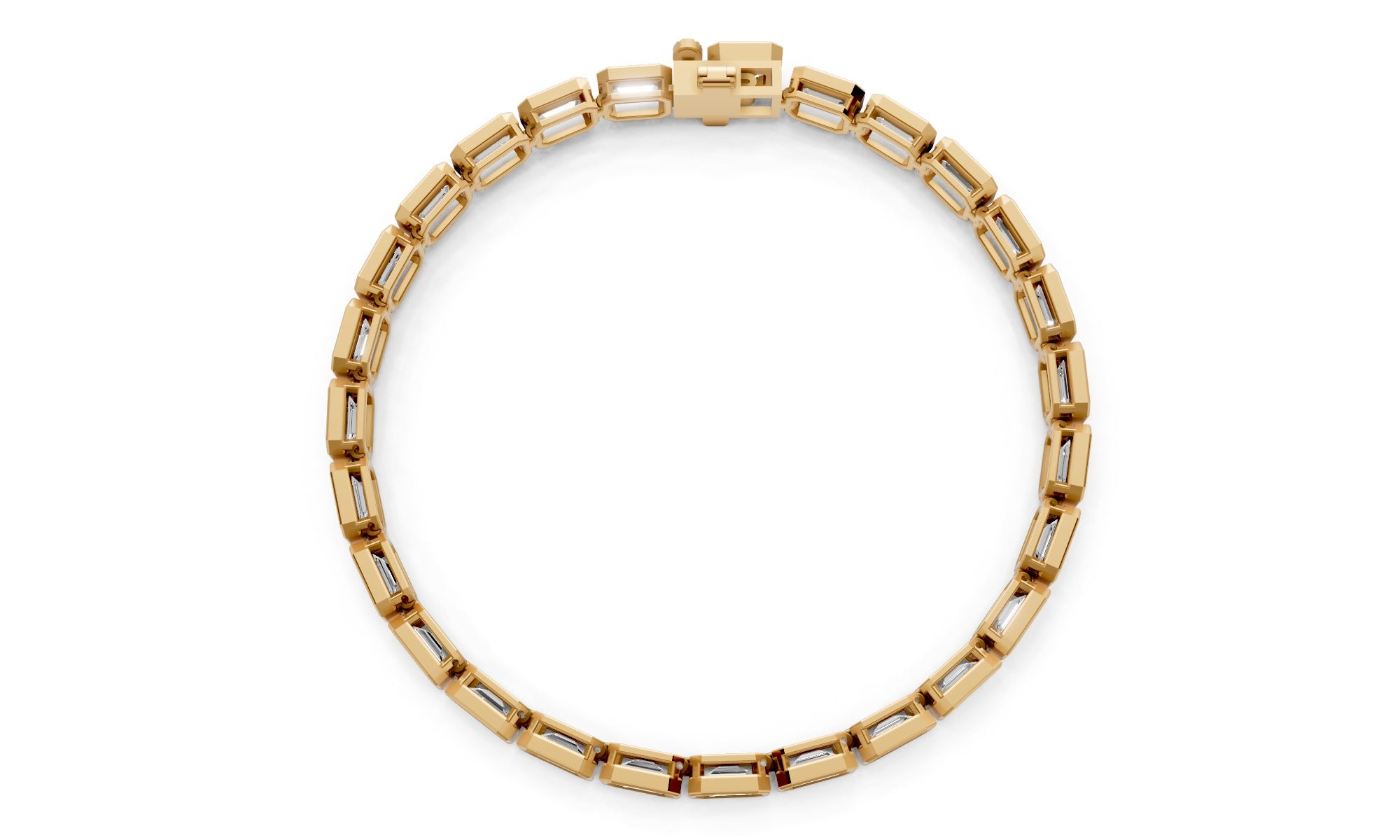 7.92ct Emerald-Cut Lab Grown Diamond Tennis Bracelet – 18k Yellow Gold