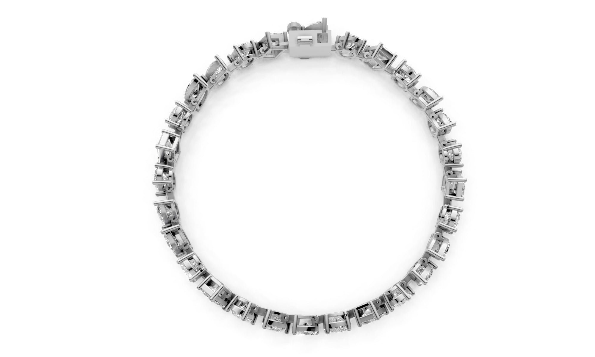 16.11ct Multi-Cut Lab Grown Diamond Tennis Bracelet – 18k White Gold