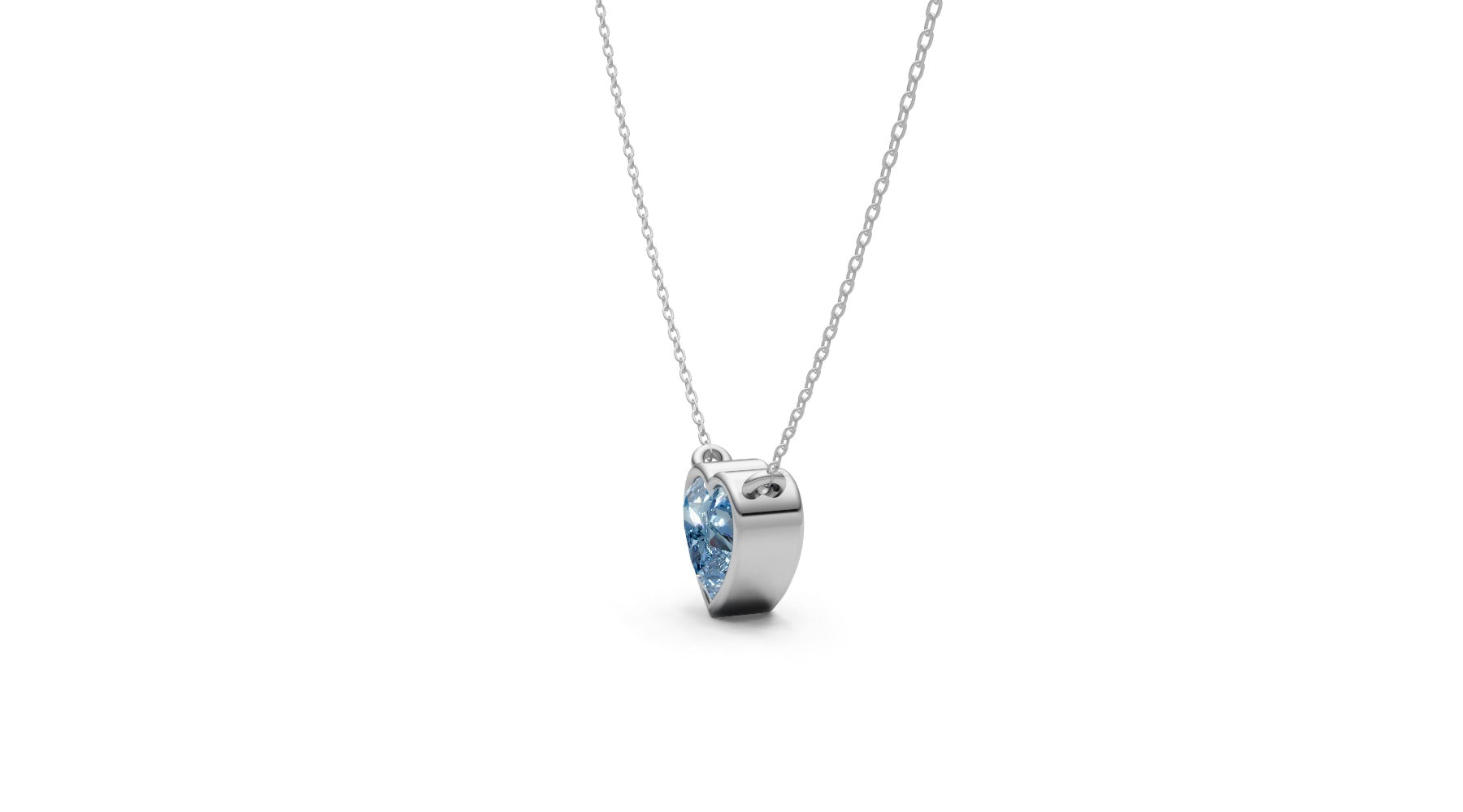 0.6ct Blue Heart Lab Grown Diamond Pendant – Rare Shades Collection, 18k White Gold