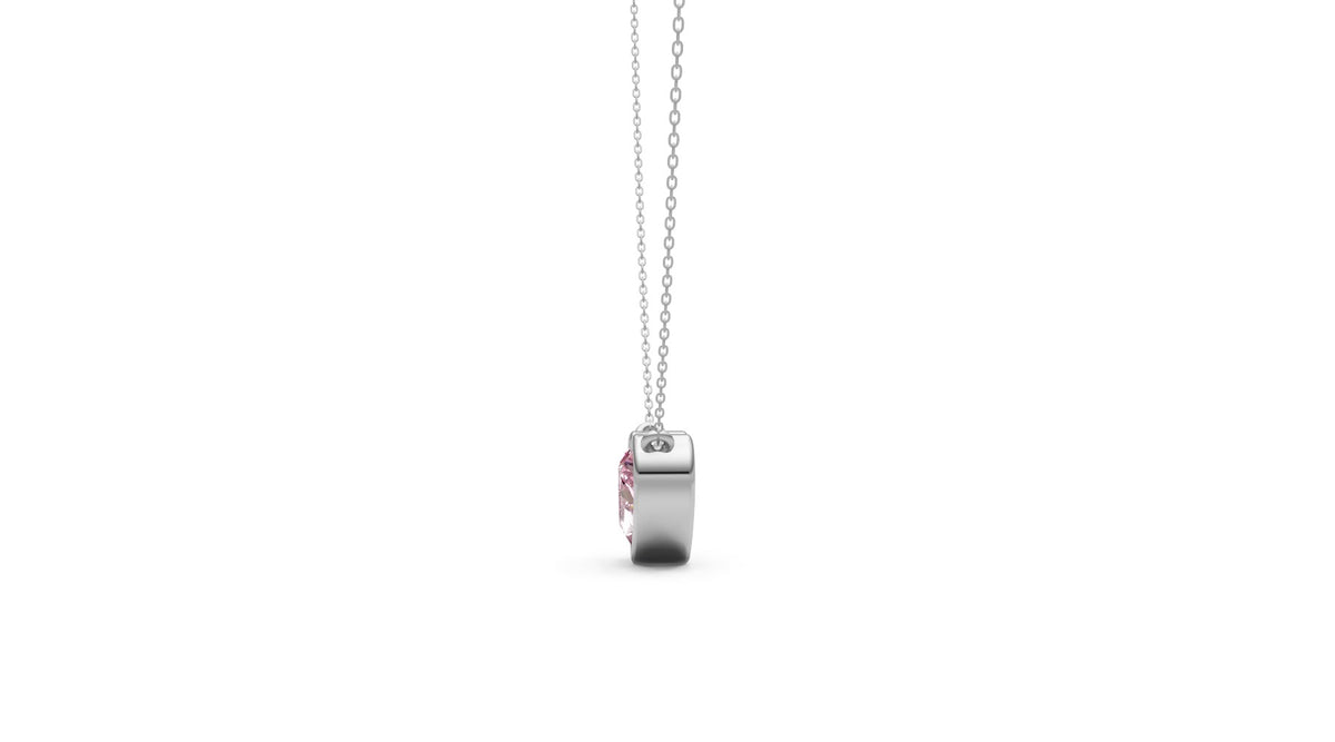 Pink Heart Lab Grown Diamond Pendant – Rare Shades Collection, 18k White Gold