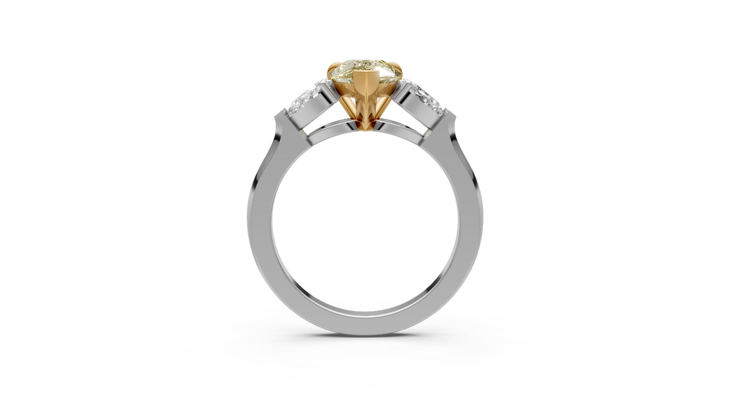 2.05ct Fancy Vivid Yellow Pear Lab Grown Diamond Ring – Rare Shades Collection, 18k Gold, IGI Certified