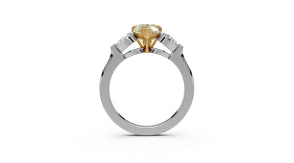 2.05ct Fancy Vivid Yellow Pear Lab Grown Diamond Ring – Rare Shades Collection, 18k Gold, IGI Certified