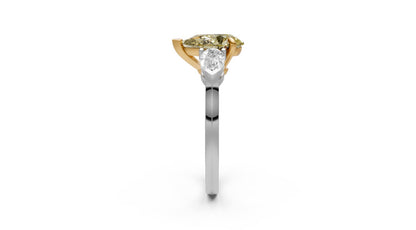 2.05ct Fancy Vivid Yellow Pear Lab Grown Diamond Ring – Rare Shades Collection, 18k Gold, IGI Certified