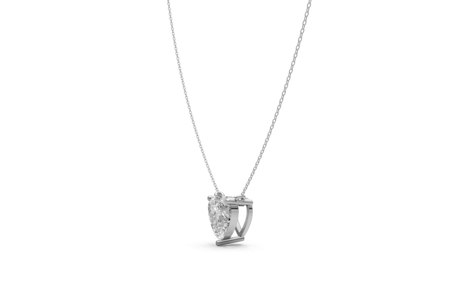 1.57ct Heart-Cut Lab Grown Diamond Pendant – 18k White Gold, IGI Certified