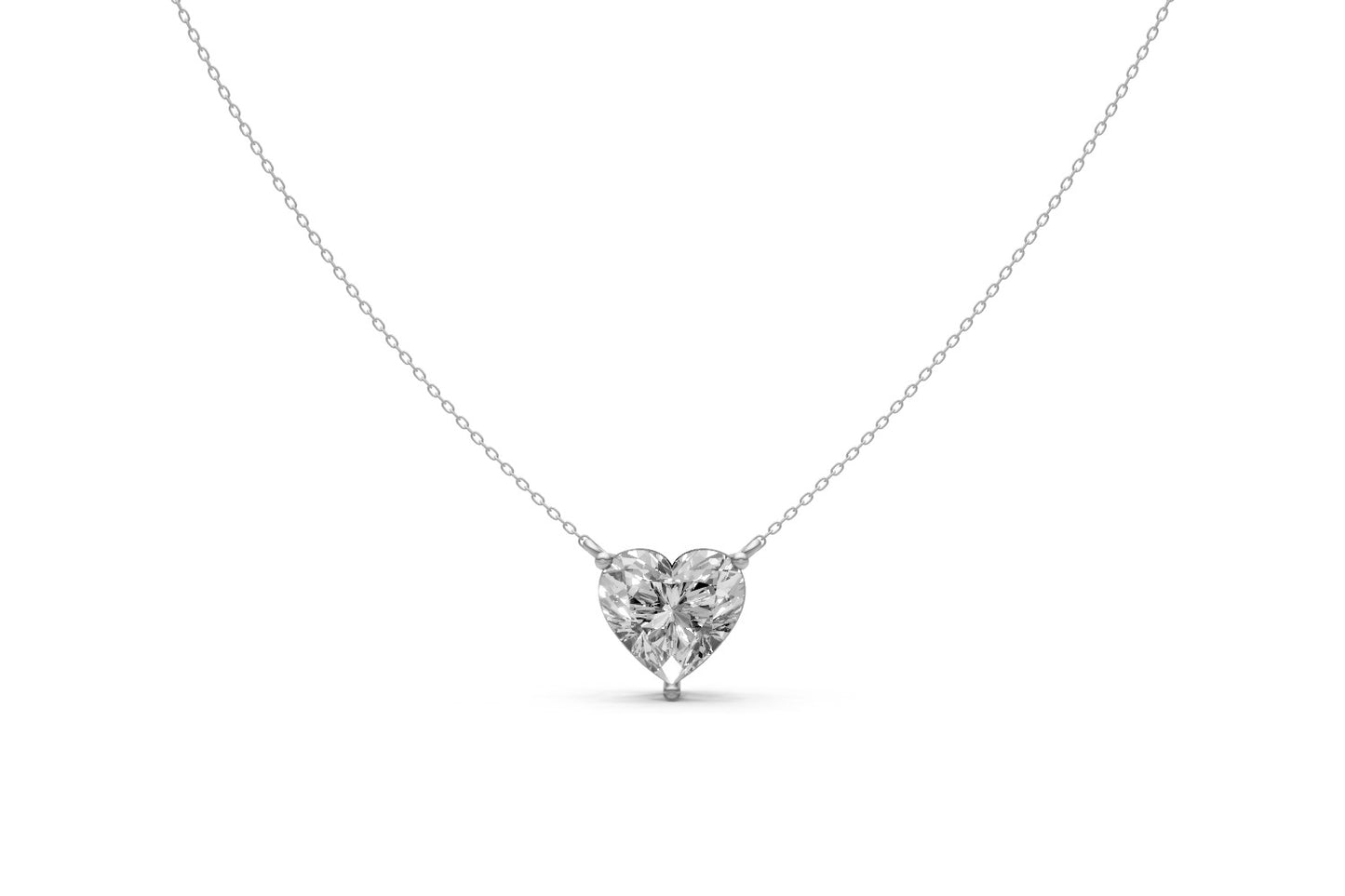 1.57ct Heart-Cut Lab Grown Diamond Pendant – 18k White Gold, IGI Certified