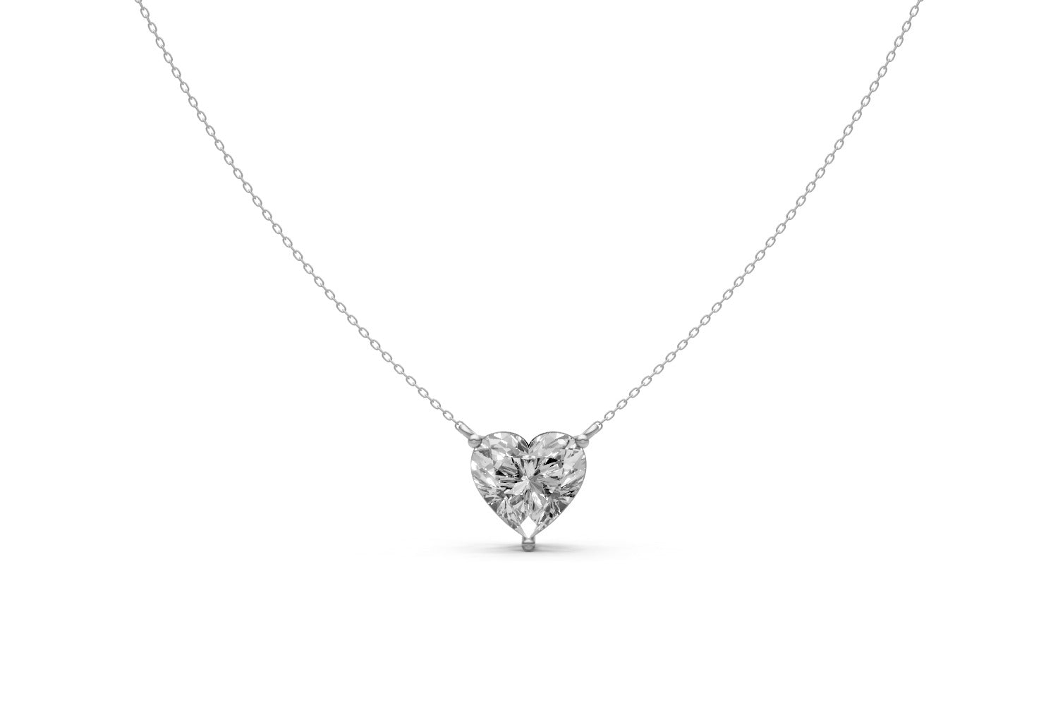 1.57ct Heart-Cut Lab Grown Diamond Pendant – 18k White Gold, IGI Certified
