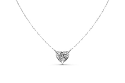 1.57ct Heart-Cut Lab Grown Diamond Pendant – 18k White Gold, IGI Certified