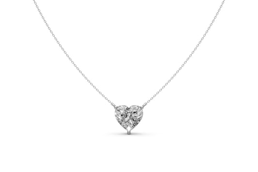 1.57ct Heart-Cut Lab Grown Diamond Pendant – 18k White Gold, IGI Certified