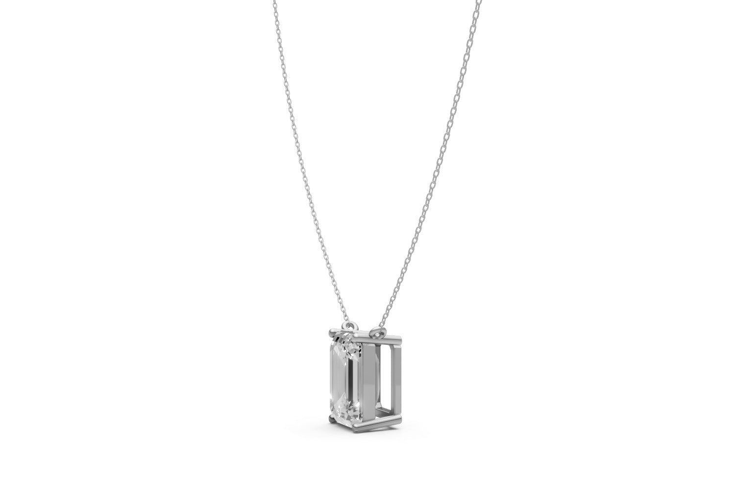 3.04ct Lab Grown Diamond Solitaire Pendant – 18k White Gold, IGI Certified