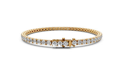 5.28ct Round Lab Grown Diamond Tennis Bracelet – 18k Yellow Gold