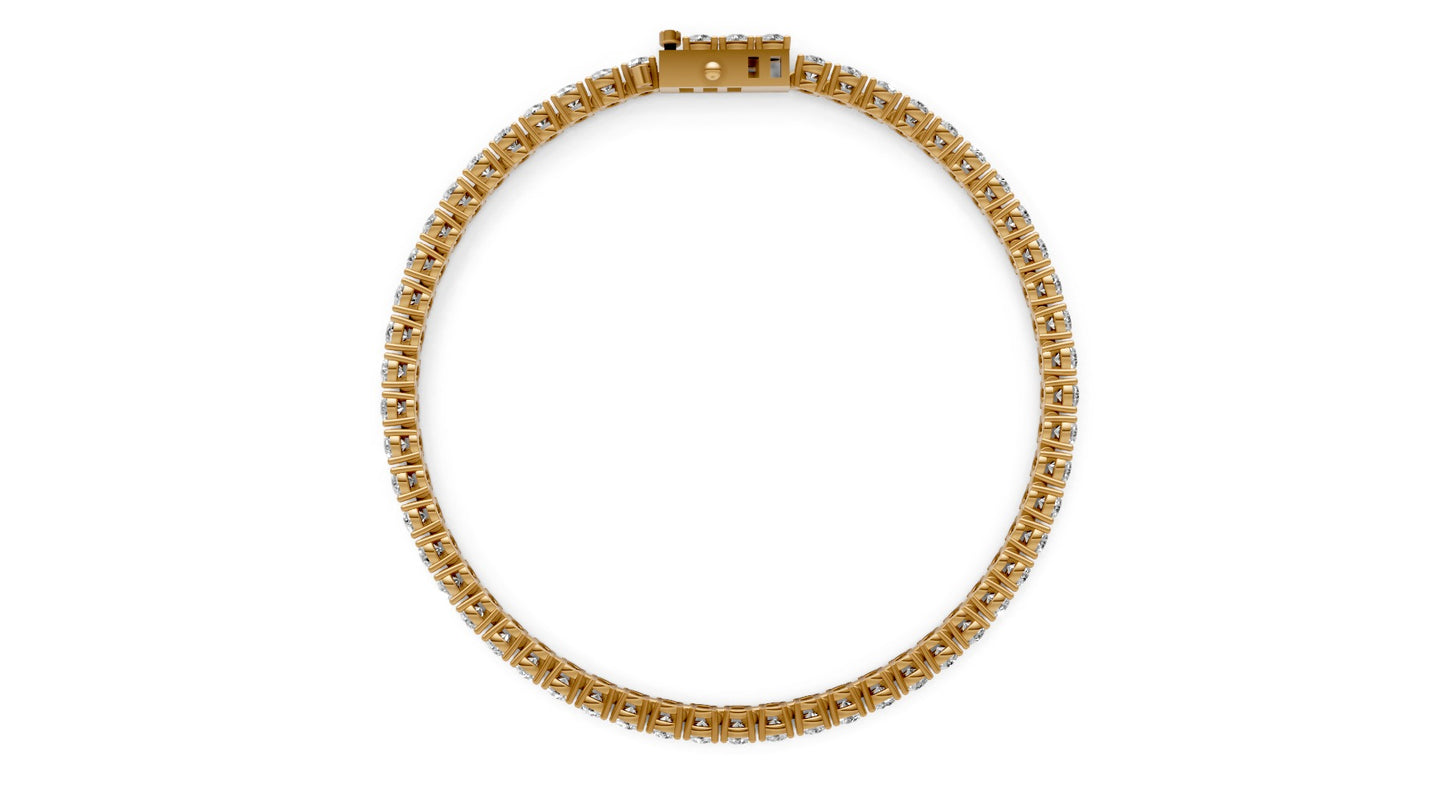 5.28ct Round Lab Grown Diamond Tennis Bracelet – 18k Yellow Gold