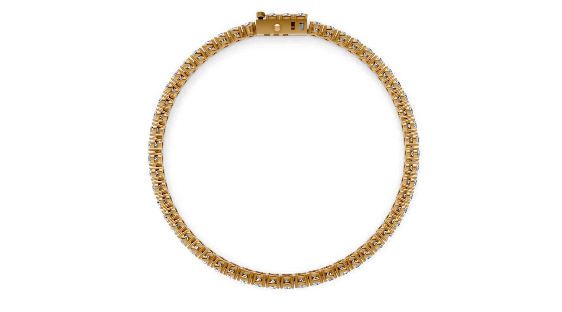 5.28ct Round Lab Grown Diamond Tennis Bracelet – 18k Yellow Gold