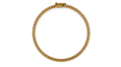 5.28ct Round Lab Grown Diamond Tennis Bracelet – 18k Yellow Gold