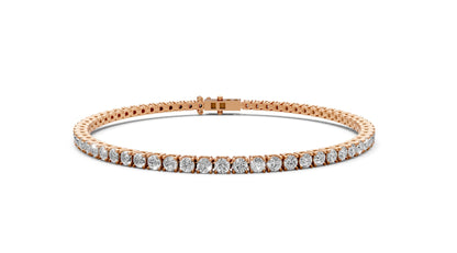 2.9ct Round Lab Grown Diamond Tennis Bracelet – 18k Rose Gold