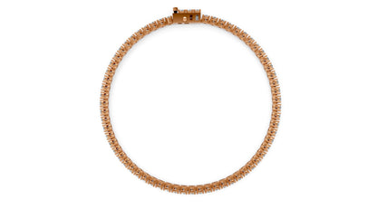 2.9ct Round Lab Grown Diamond Tennis Bracelet – 18k Rose Gold