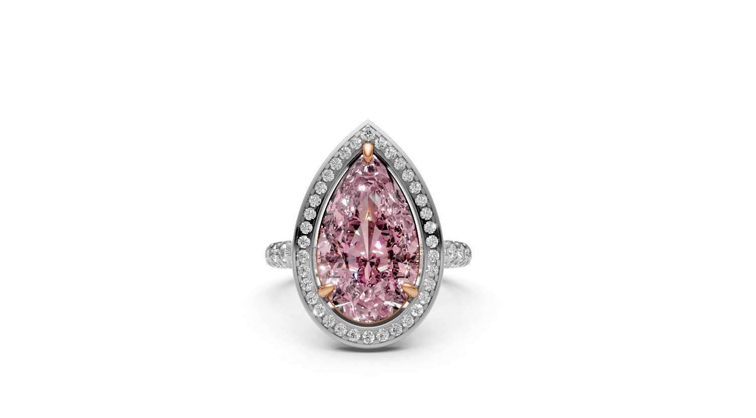5.07ct Fancy Vivid Pink Pear Lab Grown Diamond Ring – Rare Shades Collection, 18k Gold, IGI Certified