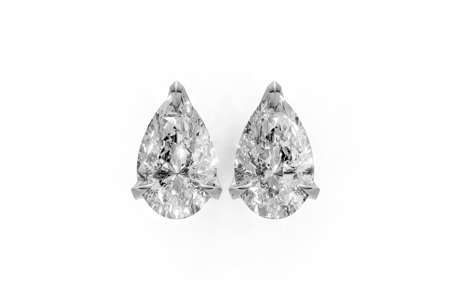 3.04ct Pear-Cut Lab Grown Diamond Stud Earrings (1.5ct each) – 18k White Gold, IGI Certified