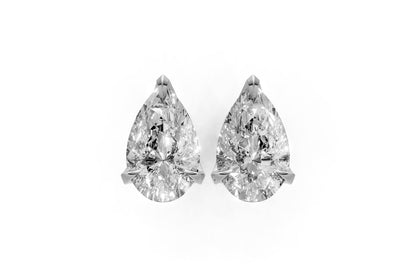 3.04ct Pear-Cut Lab Grown Diamond Stud Earrings (1.5ct each) – 18k White Gold, IGI Certified