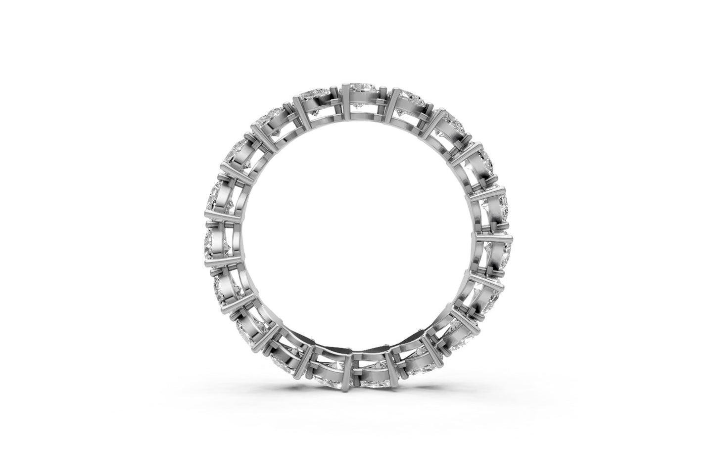 1.84ct Heart-Cut Lab Grown Diamond Eternity Ring – 18k White Gold