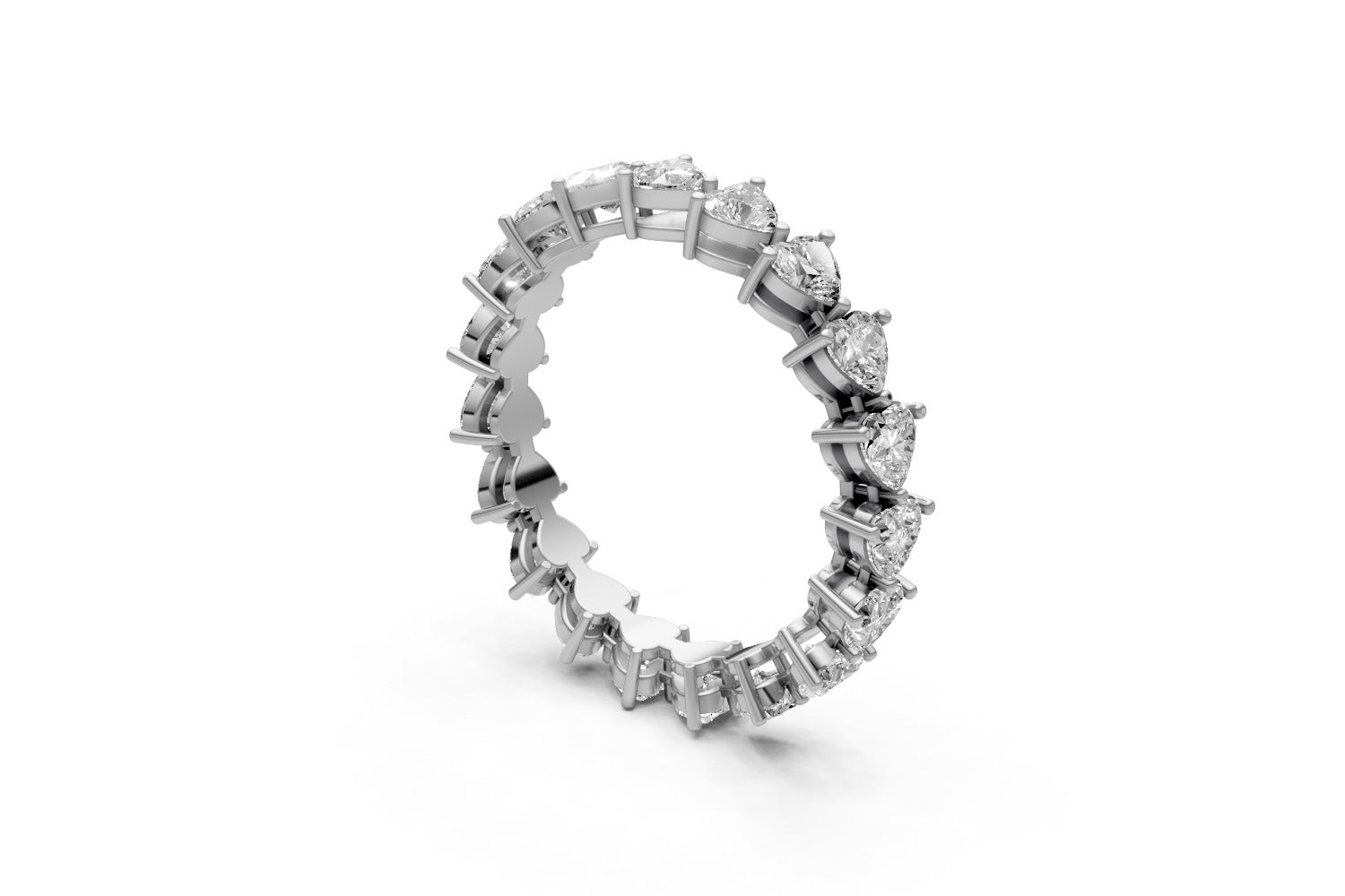 1.84ct Heart-Cut Lab Grown Diamond Eternity Ring – 18k White Gold