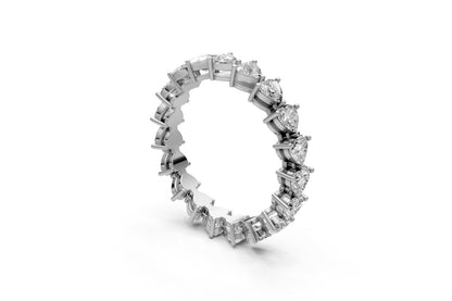 1.84ct Heart-Cut Lab Grown Diamond Eternity Ring – 18k White Gold