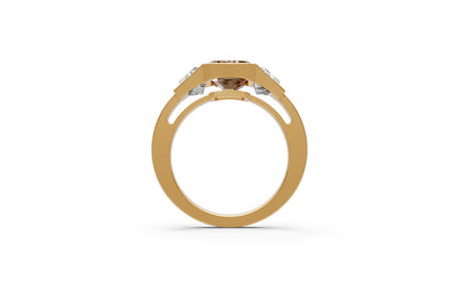 3.04ct Champagne Emerald-Cut Lab Grown Diamond Ring – Rare Shades Collection, 18k Yellow Gold, IGI Certified