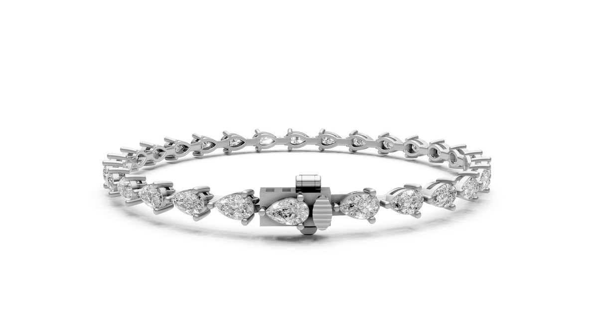 Pear Diamond Bracelet 4.66ct | Bracelets | The Carat Lab