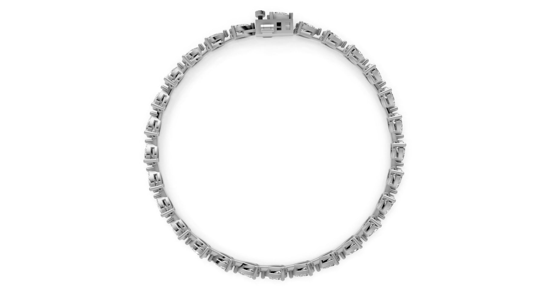 4.66ct Pear-Cut Lab Grown Diamond Tennis Bracelet – 18k White Gold