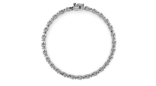 4.66ct Pear-Cut Lab Grown Diamond Tennis Bracelet – 18k White Gold