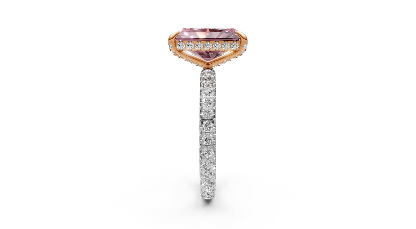 4.02ct Fancy Vivid Pink Radiant Lab Grown Diamond Ring – Rare Shades Collection, 18k Gold, IGI Certified
