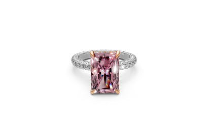 4.02ct Fancy Vivid Pink Radiant Lab Grown Diamond Ring – Rare Shades Collection, 18k Gold, IGI Certified