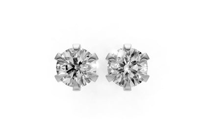 4.09ct Round Lab Grown Diamond Stud Earrings (2ct each) – 18k White Gold, IGI Certified