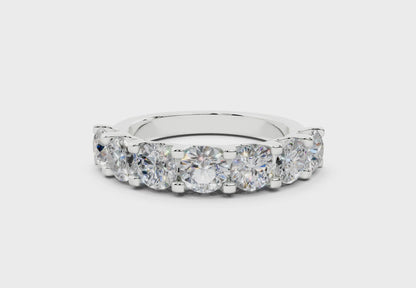 2 Carat 18K Gold Half Pavé Lab-Grown Comfort Diamond Ring