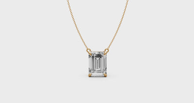 Emerald Cut Diamond Pendant in 18KT Gold Four-Prong