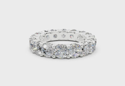 9 Carat 18K Gold Low Dome Basket Lab-Grown Sleek Comfort Diamond Eternity Ring