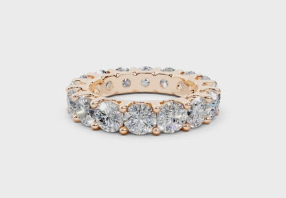 9 Carat 18K Gold Low Dome Basket Lab-Grown Sleek Comfort Diamond Eternity Ring
