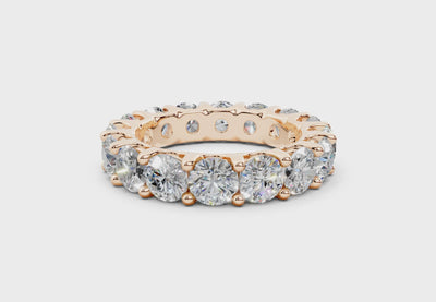 4 Carat 18K Gold Low Dome Basket Lab-Grown Sleek Comfort Diamond Eternity Ring - Rose Gold - Rose Gold - Rose Gold#Material_Rose Gold#