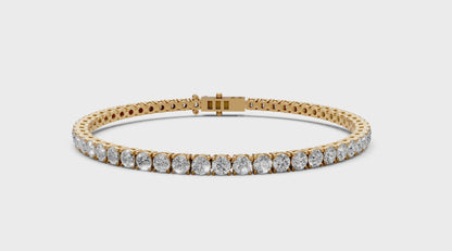 5.28ct Round Lab Grown Diamond Tennis Bracelet – 18k Yellow Gold
