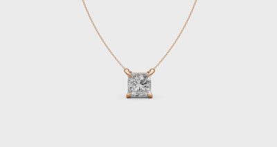 Princess Cut Diamond Pendant in 18KT Gold Four-Prong