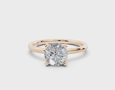 18K Gold Sleek Comfort Diamond Engagement Ring 1 Carat - Rose Gold#Material_Rose Gold#