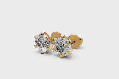 Round Diamond Studs 3ct | Yellow Gold | The Carat Lab