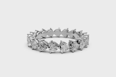 Heart-Cut Lab Grown Diamond Eternity Ring – 18k White Gold
