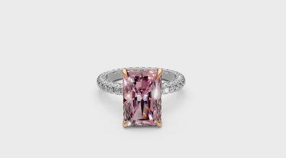 4.02ct Fancy Vivid Pink Radiant Lab Grown Diamond Ring – Rare Shades Collection, 18k Gold, IGI Certified